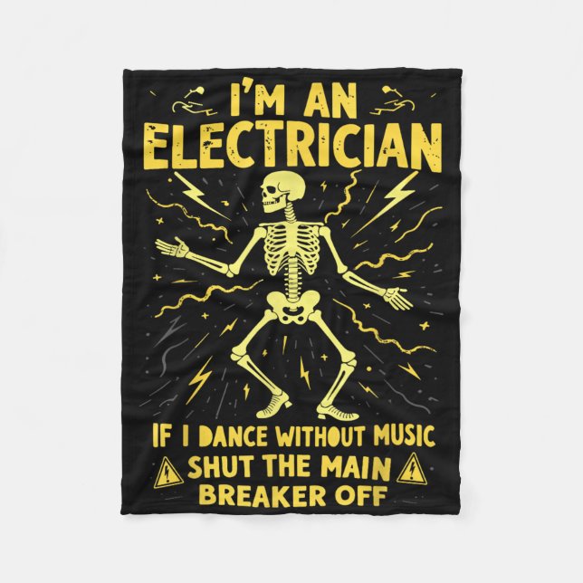 Wenn ich ohne Musik tanze, bin ich ein Elektriker. Fleecedecke (Vorderseite)