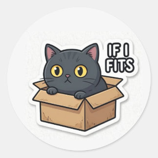 Wenn ich passe, sitze ich Katzenaufkleber Lustiges Runder Aufkleber