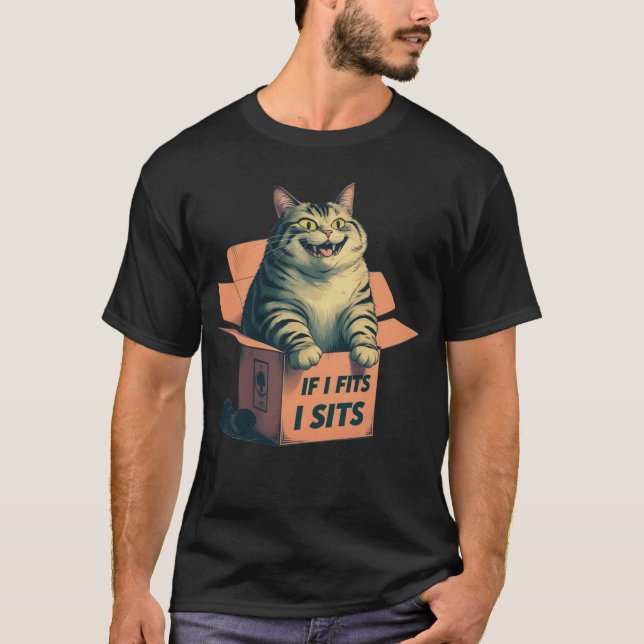 Wenn ich passt, sitze ich Katze T-Shirt (Vorderseite)