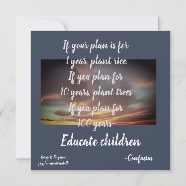 WENN IHR PLAN KONFUZIUS FEIERTAGSKARTE (Vorderseite)