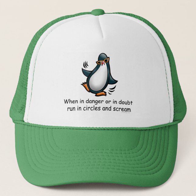 Wenn im Gefahrnlustigen Pinguin Truckerkappe (Vorderseite)