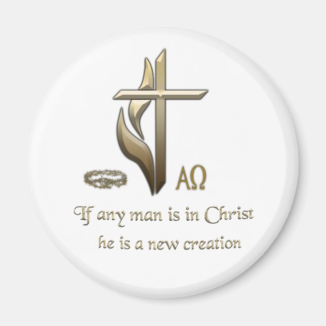 Wenn jemand in Christus ist, ist er eine neue Schö Magnet (Vorne)