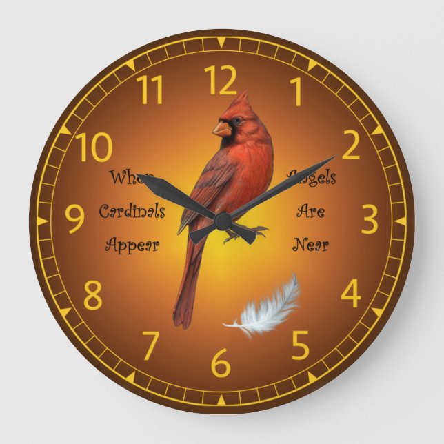 Wenn Kardinäle erscheinen, sind Engel in der Nähe  Große Wanduhr (Vorderseite)