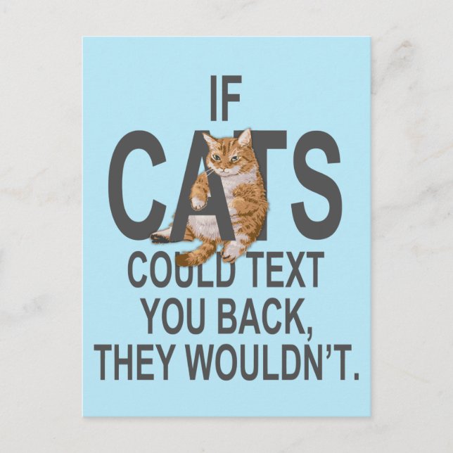 Wenn Katzen einen zurückschicken könnten, würden s Postkarte (Vorderseite)