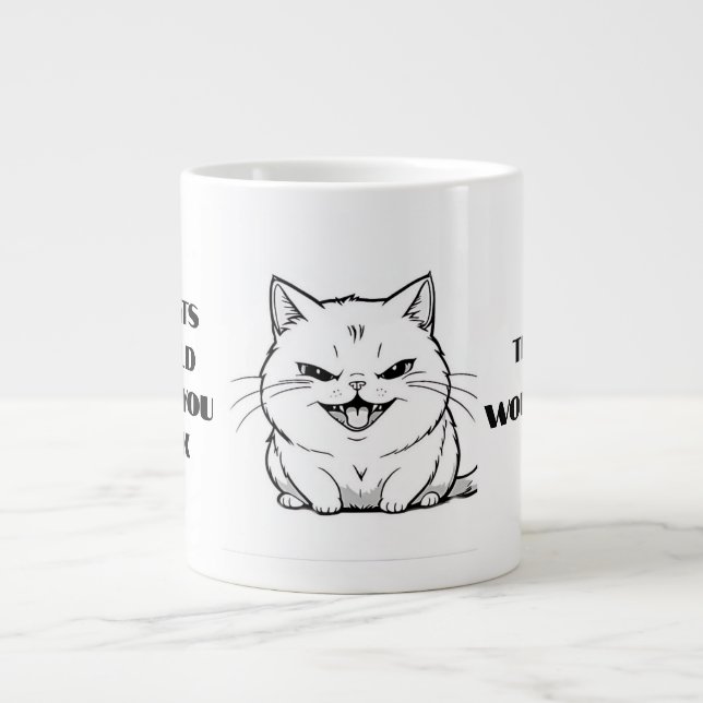 Wenn Katzen Text-Tasse Jumbo-Tasse (Vorderseite)