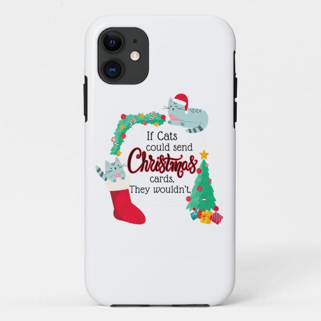 Wenn Katzen Weihnachtskarten schicken würden, würd Case-Mate iPhone Hülle (Rückseite)