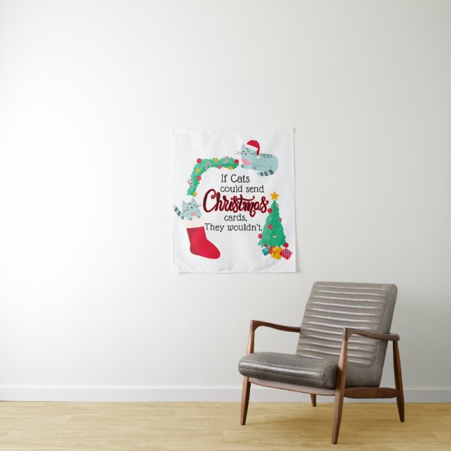 Wenn Katzen Weihnachtskarten schicken würden, würd Wandteppich (Beispiel)