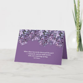 "Wenn Lilacs im Türhof enden, blutt...ich trauere" Karte