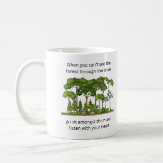 Wenn man den Wald nicht durch die Bäume sehen kann Kaffeetasse