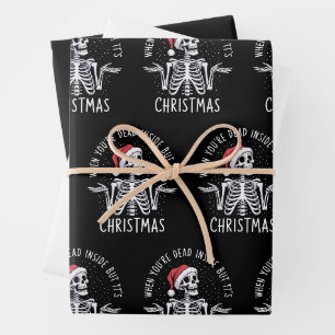 Wenn man innerlich tot ist, aber es Weihnachtszeit Geschenkpapier Set