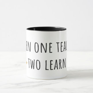 Wenn man zwei unterrichtet, lernt man Tasse