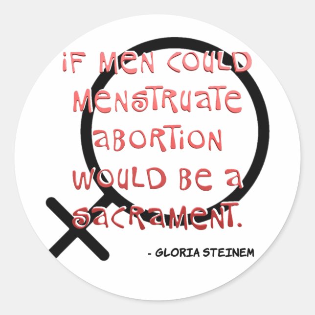 Wenn Männer Menstruation Runder Aufkleber (Vorderseite)