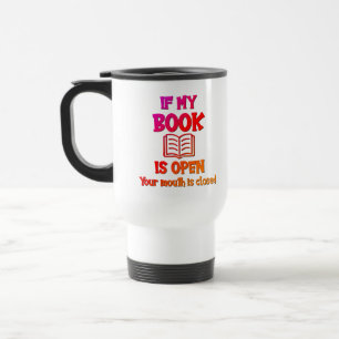 Wenn mein Buch geöffnet ist, ist die Tasse geschlo