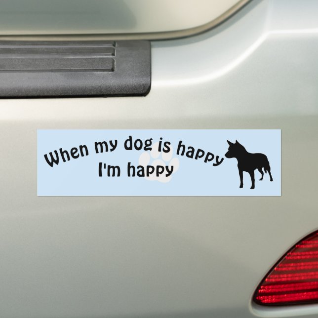 Wenn mein Hund glücklich ist v11 Autoaufkleber (Auf Auto)