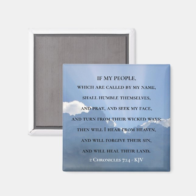 Wenn mein Volk, das von meinem Namen Scripture auf Magnet (Vorderseite/Rückseite)