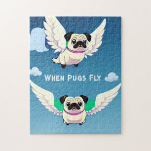 Wenn Möpsen Fliegen Funny und Niedlicher Mops Hund