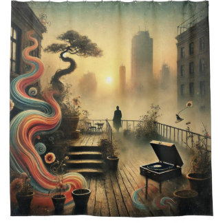🎵, wenn Musik an Sie erinnert - Surrealist Duschvorhang