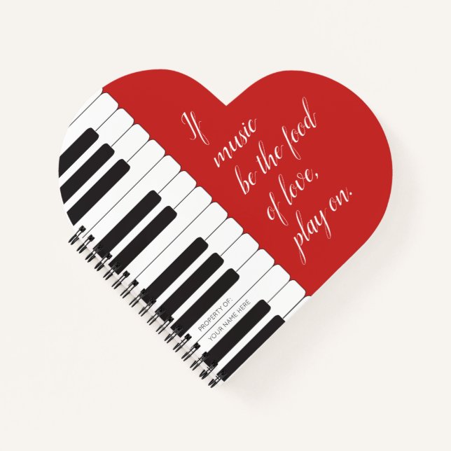Wenn Musik das Futter der Liebe ist - Klavierkonze Notizbuch (Vorderseite)