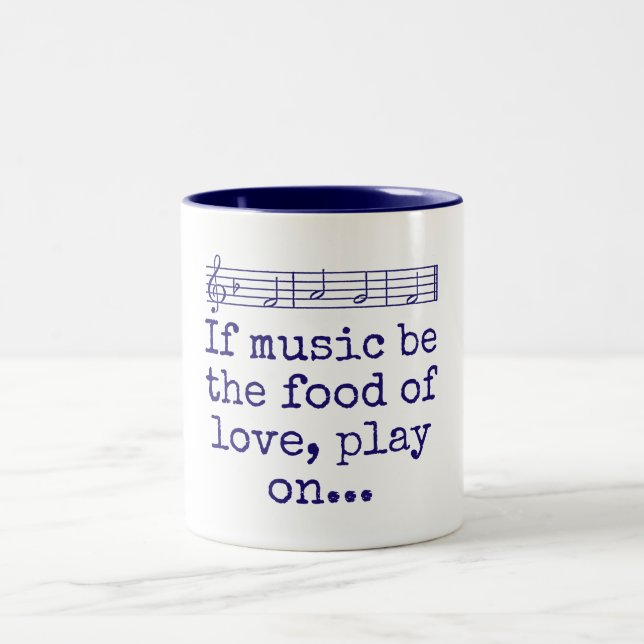 Wenn Musik das Futter der Liebe ist - Musikangebot Zweifarbige Tasse (Mittel)