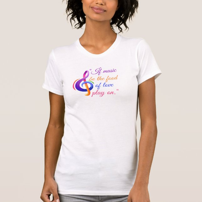 Wenn Musik Vintag Liebe Zitat Design. T-Shirt (Vorderseite)