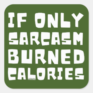 WENN NUR SARCASM BURNED CALORIES lustig sarkastisc Quadratischer Aufkleber