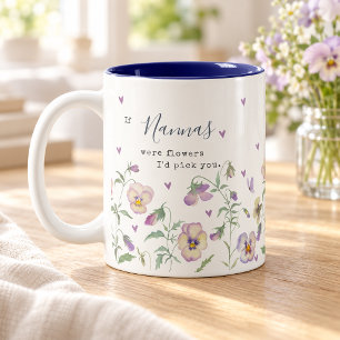 Wenn Omas Blumen wären, würde ich dich pflücken Zweifarbige Tasse