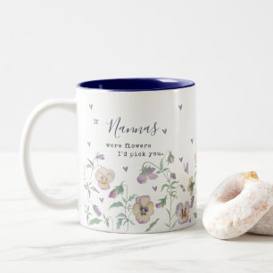 Wenn Omas Blumen wären, würde ich dich pflücken Zweifarbige Tasse