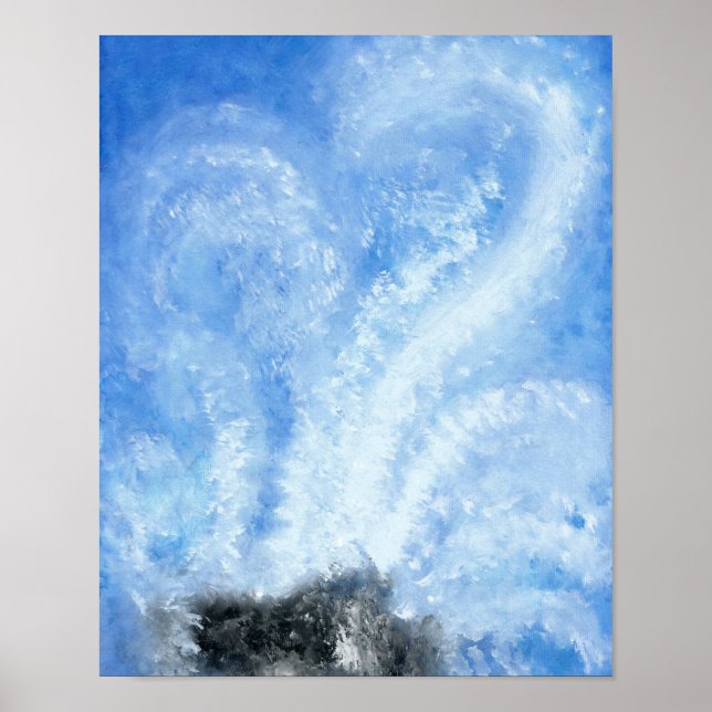 Wenn Ozeanwellen auf das Ufer abstürzen Poster (Vorne)