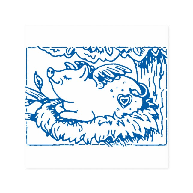 WENN PIGLETTEN FLIEGEN, MACHEN SIE NESTS, NIEDLICH PERMASTEMPEL (Design)