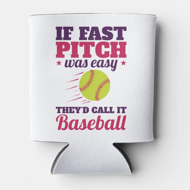 Wenn schnelles Pitchen einfach Fastpech Softball w Dosenkühler (Vorderseite)