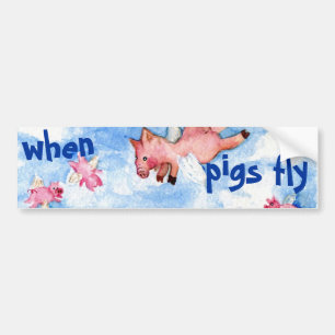 Wenn Schweine Autoaufkleber fliegen