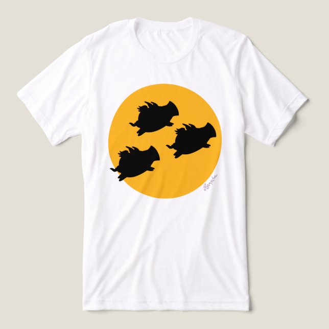 WENN SCHWEINE DEN MUND ÜBERFLEGEN, FLIEGEN Sandra  Tri-Blend Shirt (Design Vorderseite)