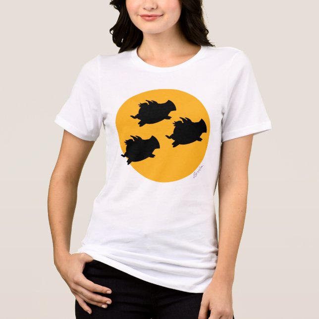 WENN SCHWEINE DEN MUND ÜBERFLEGEN, FLIEGEN Sandra  Tri-Blend Shirt (Vorderseite)
