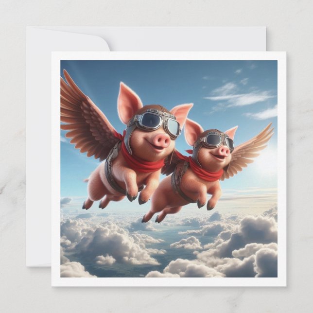 Wenn Schweine fliegen! Einladung des Schweines, Er (Vorderseite)