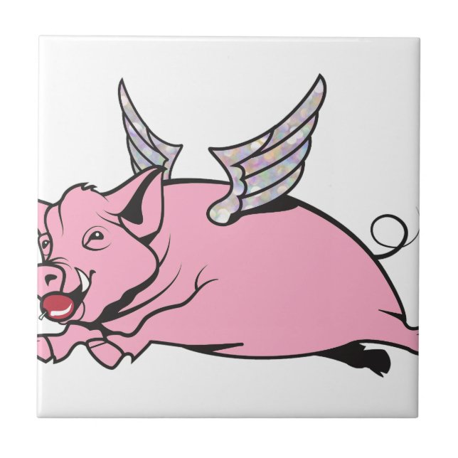 wenn Schweine fliegen Fliese (Vorderseite)