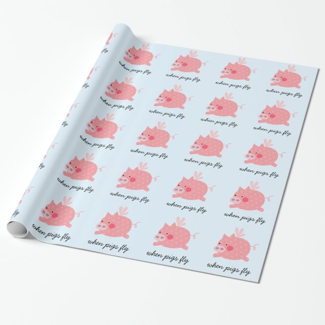 Wenn Schweine fliegen Geschenkpapier (Ungerollt)