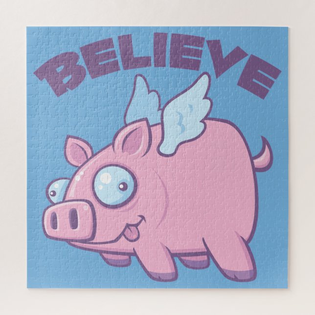 Wenn Schweine Fliegen glauben Sie das Unmögliche (Vertikal)