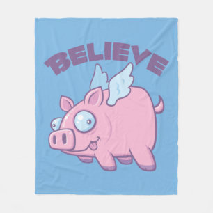 Wenn Schweine Fliegen glauben Sie das Unmögliche Fleecedecke