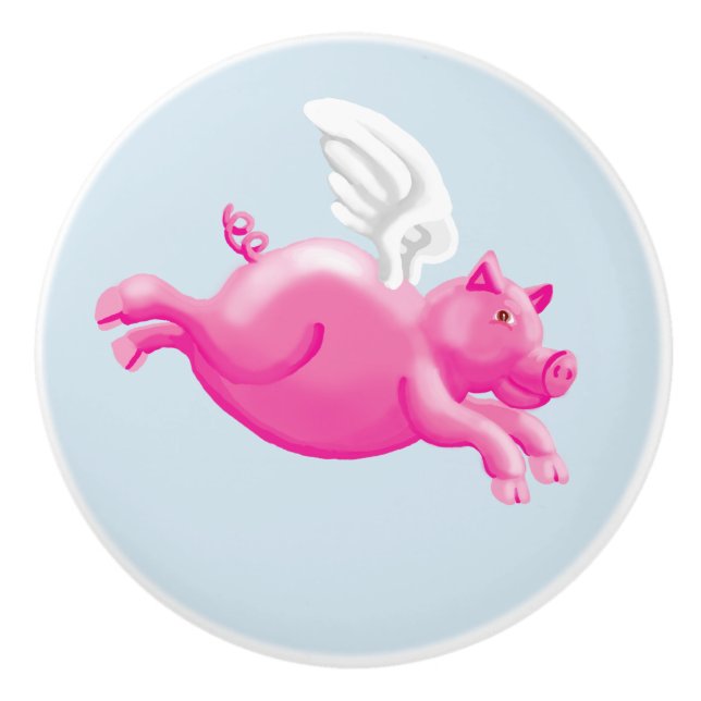 Wenn Schweine fliegen Keramikknauf (Vorderseite)