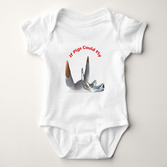 Wenn Schweine fliegen könnten Baby Strampler (Vorderseite)