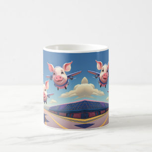 Wenn Schweine Fliegen Lustiges Flugzeug Schweine Kaffeetasse