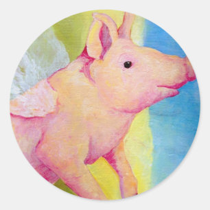 Wenn Schweine fliegen Runder Aufkleber