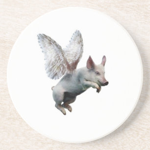 Wenn Schweine fliegen Sandstein Untersetzer