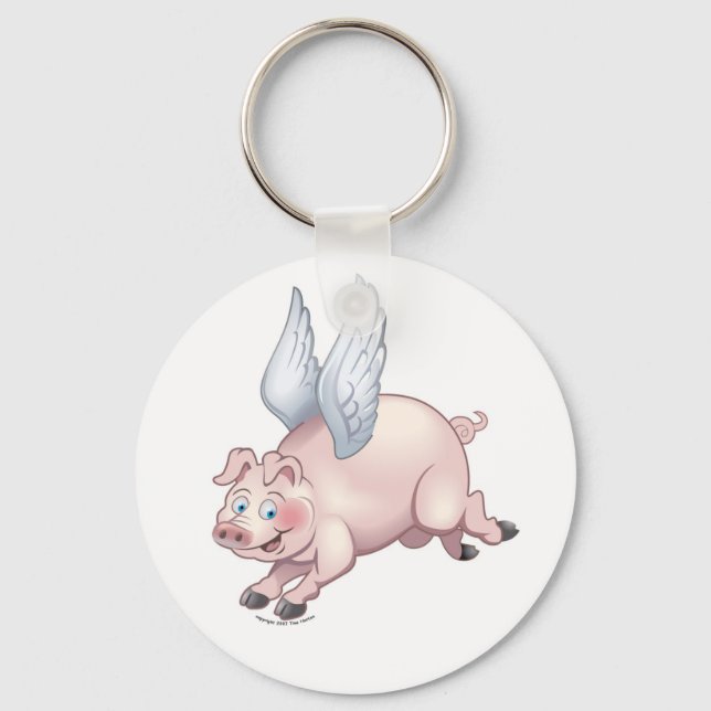 Wenn Schweine Fliegen Schlüsselanhänger (Vorderseite)