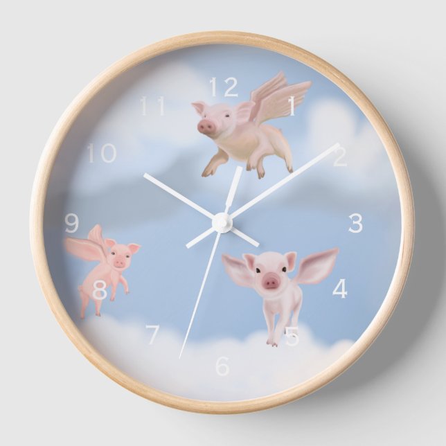 Wenn Schweine Fliegenuhr Uhr (Vorderseite)