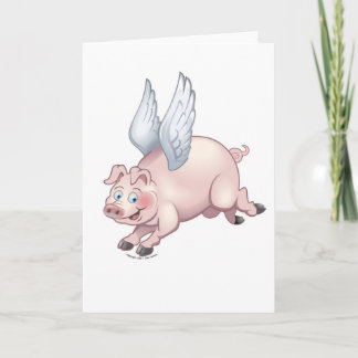 Wenn Schweine Gruß-Karte fliegen Karte