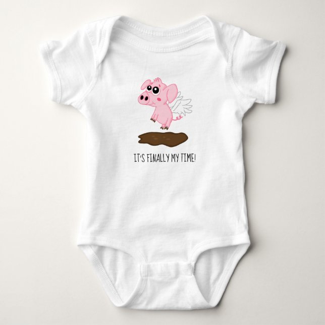 Wenn Schweine im Jahr des Schweins fliegen Baby Strampler (Vorderseite)