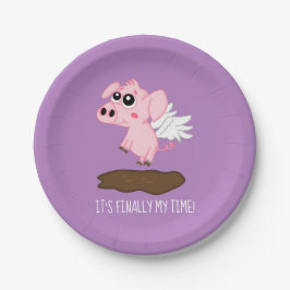 Wenn Schweine im Jahr des Schweins fliegen Pappteller