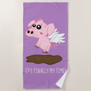Wenn Schweine im Jahr des Schweins fliegen Strandtuch