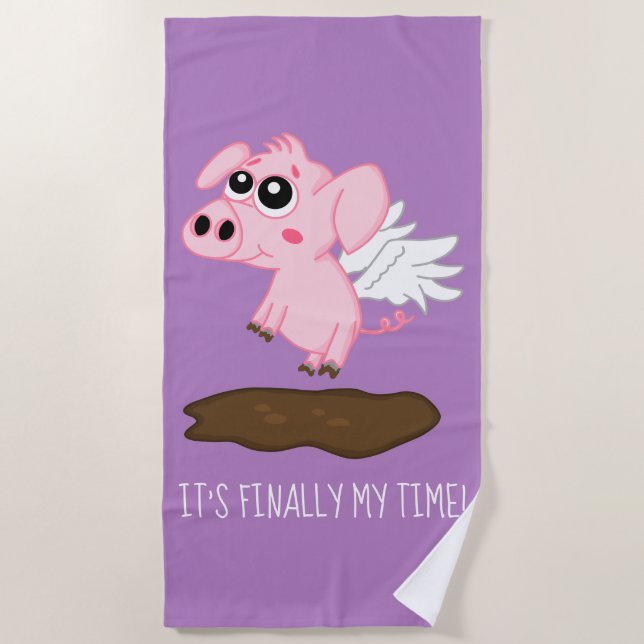 Wenn Schweine im Jahr des Schweins fliegen Strandtuch (Vorderseite)